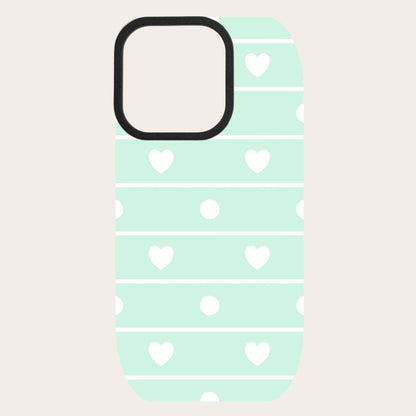 Mint Hearts Snap-On Backing