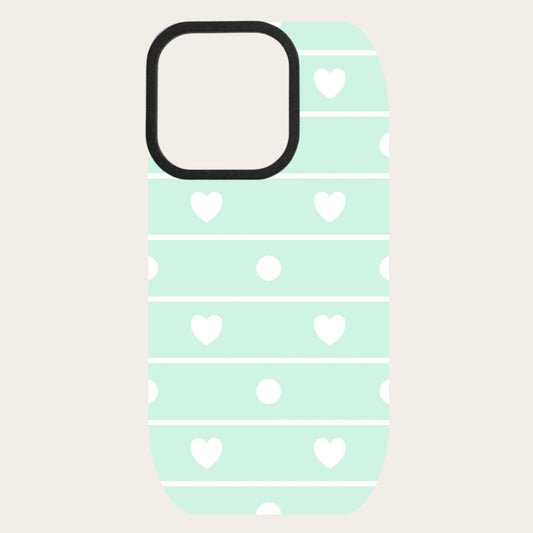 Mint Hearts Snap-On Backing