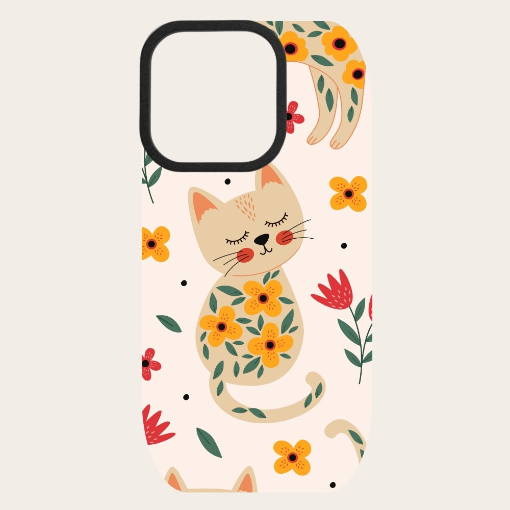 Floral Cat Snap-On Backing