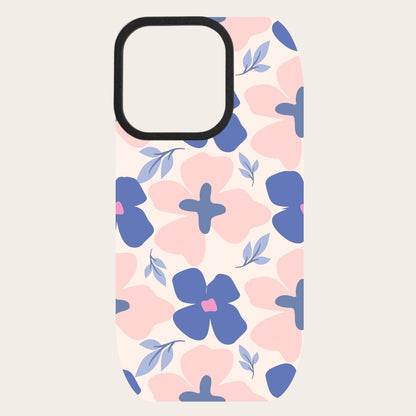 Blue Pink Flower Snap-On Backing