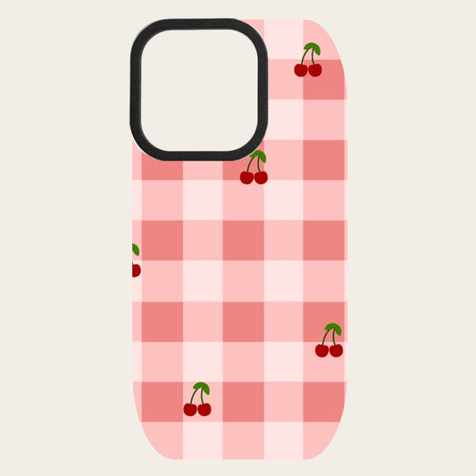 Sweet Cherry Gingham Snap-On Backing