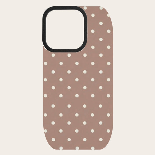 Mocha Polka Dot Snap-On Backing